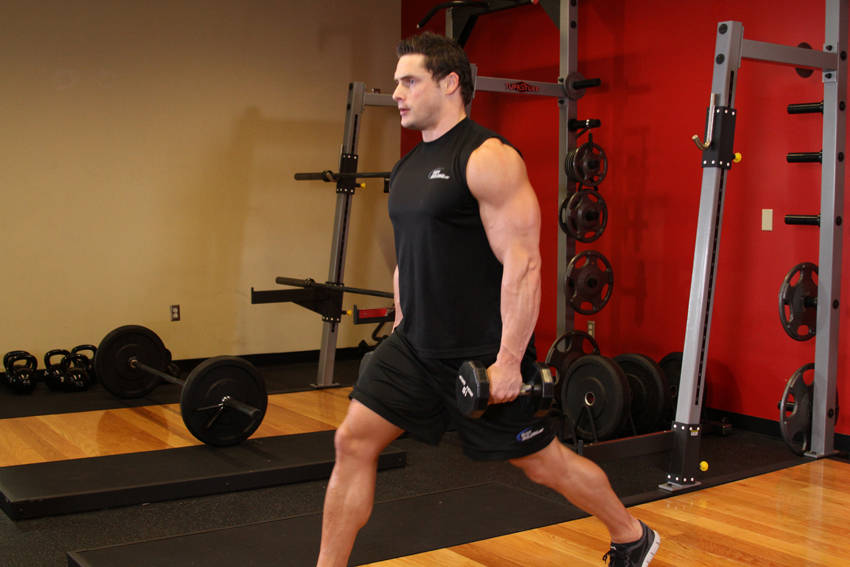 Dumbbell Lunges - Start position