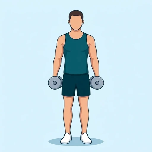 Dumbbell Lunges - Start position