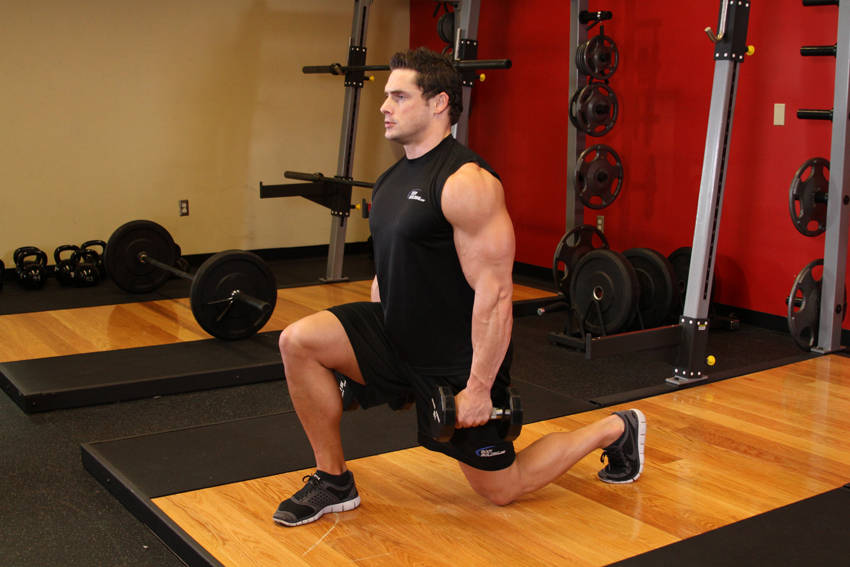 Dumbbell Lunges - Finish position