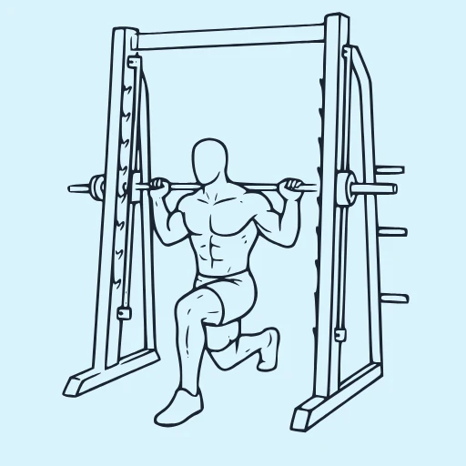Smith Machine Split Squat - Finish position
