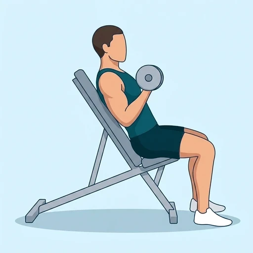 Incline Dumbbell Curl - Finish position