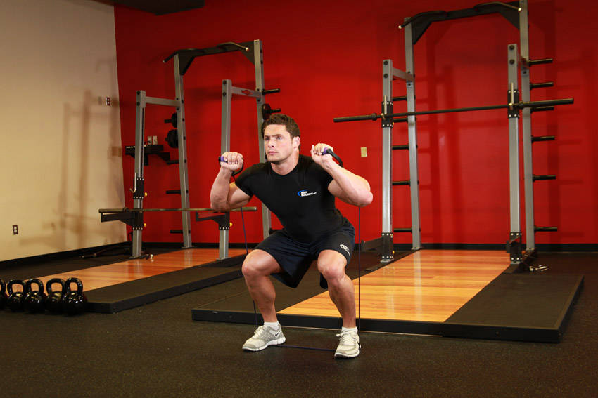 Band Squat - Finish position