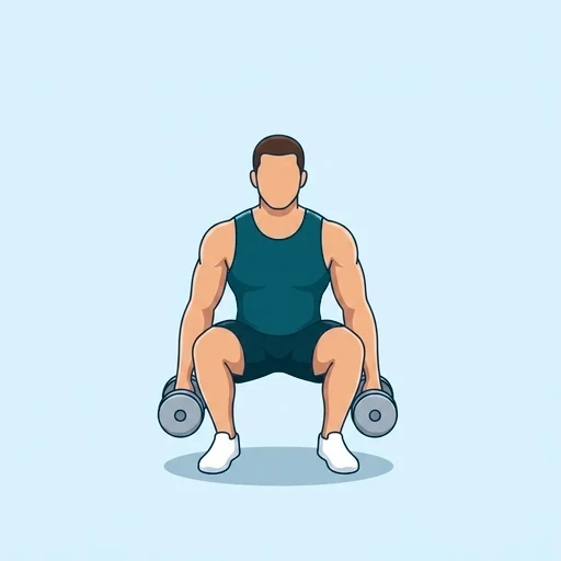 Dumbbell Squat - Finish position