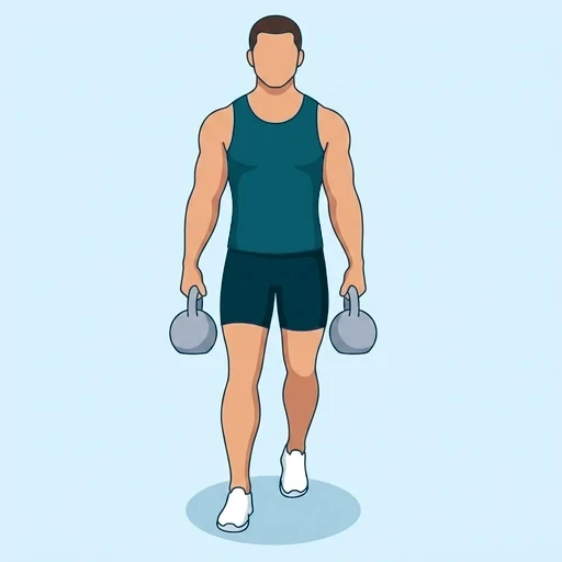 Kettlebell Farmer's Walk - Start position