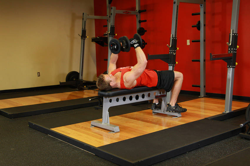 Floor Dumbbell Fly - Start position