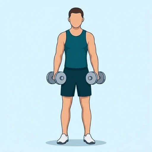 Dumbbell Shrugs - Start position
