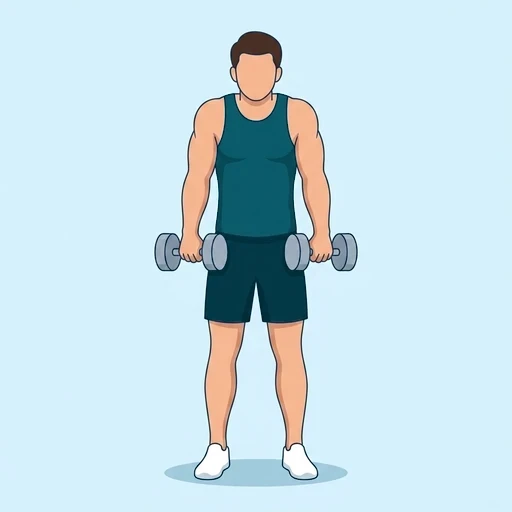 Dumbbell Shrugs - Finish position