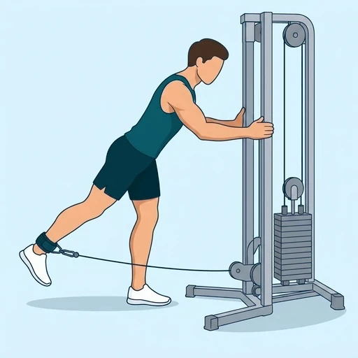 Cable Glute Kickback - Start position