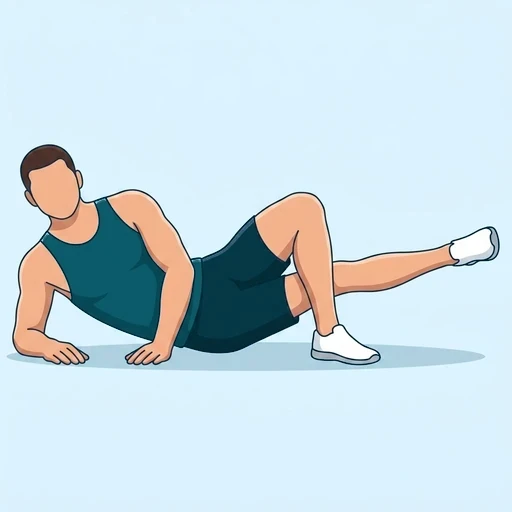 Side-Lying Hip Adduction - Finish position