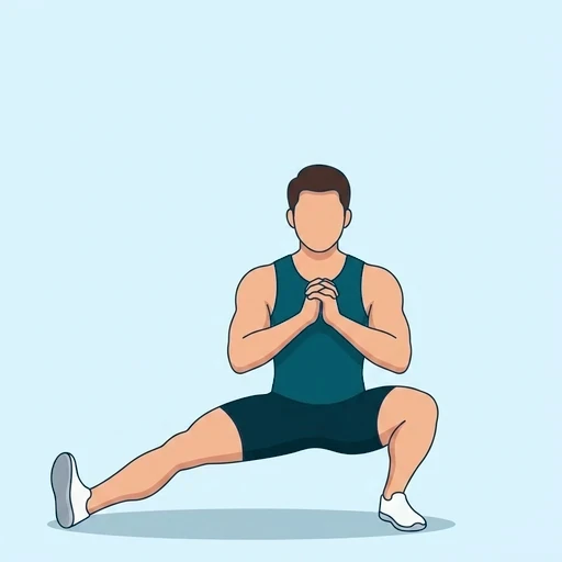 Cossack Squat - Finish position