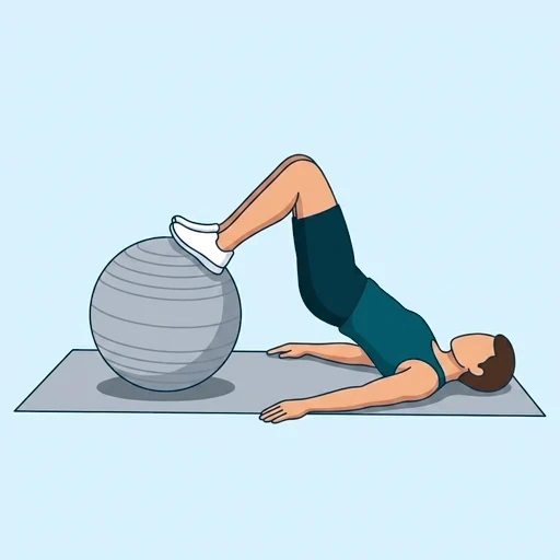 Ball Leg Curl - Finish position