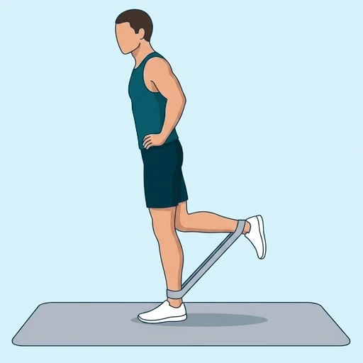 Banded Standing Leg Curl - Finish position