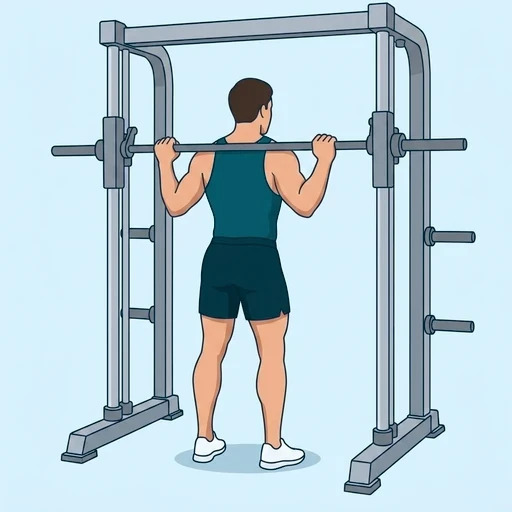 Smith Machine Good Morning - Start position