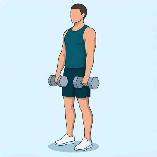 Dumbbell Deadlift - Finish position