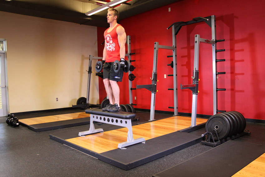 Dumbbell Step-Ups - Start position