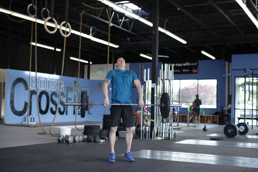 Dumbbell Thruster - Finish position
