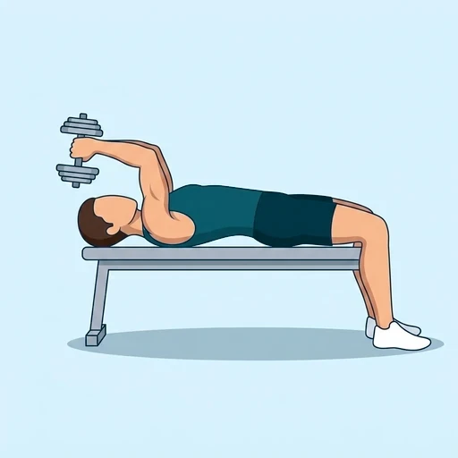 Straight-Arm Dumbbell Pullover - Finish position