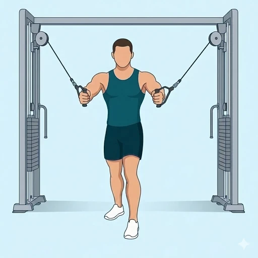 Cable Chest Press - Start position