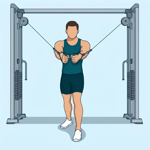 Cable Chest Press - Finish position
