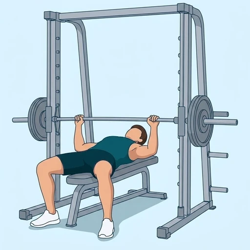 Smith Machine Bench Press - Start position
