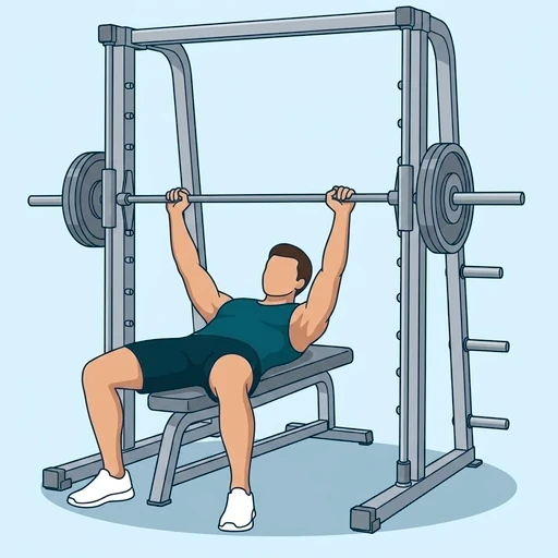 Smith Machine Bench Press - Finish position