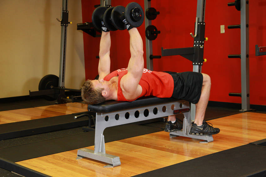 Dumbbell Bench Press - Finish position