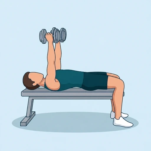 Dumbbell Bench Press - Finish position