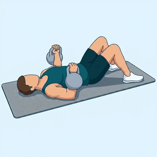 Kettlebell Floor Press - Start position