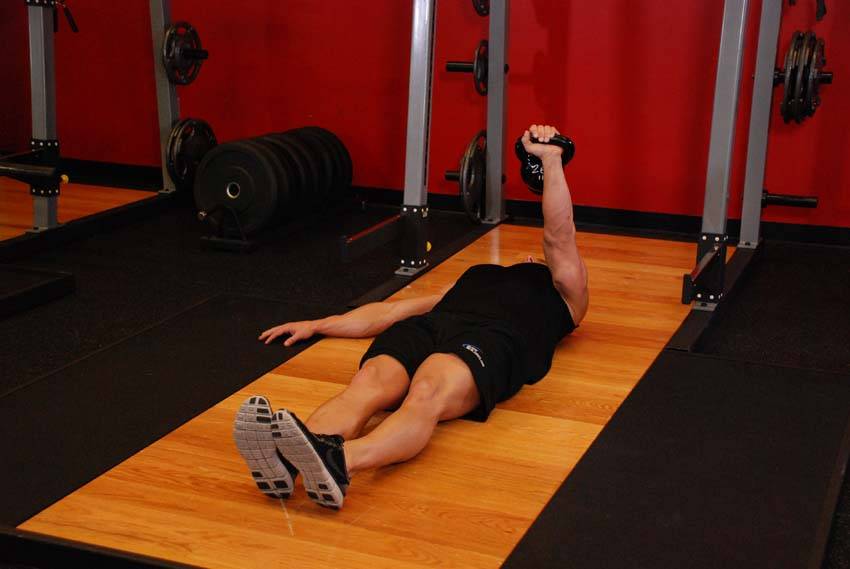 Kettlebell Floor Press - Finish position