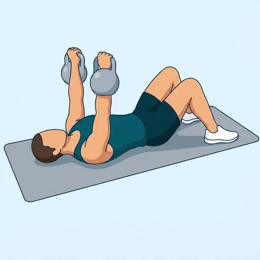 Kettlebell Floor Press - Finish position