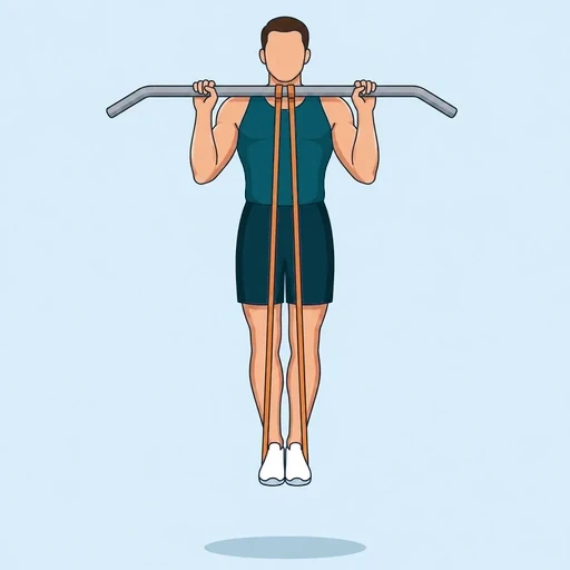 Band-Assisted Pull-Ups - Finish position