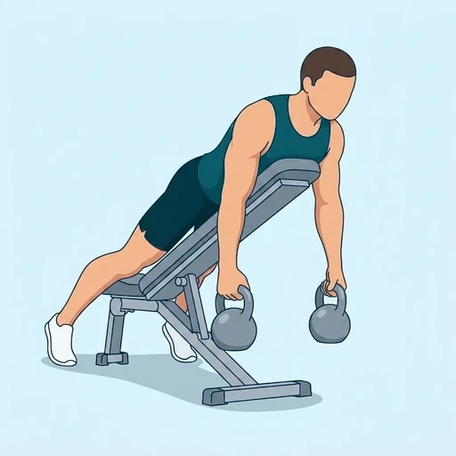 Chest-Supported Kettlebell Row - Start position