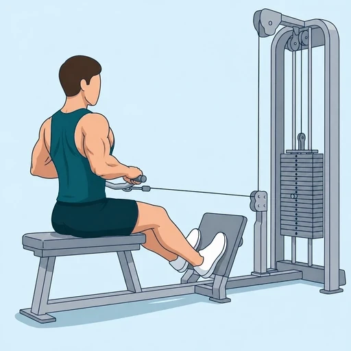 Wide-Grip Cable Row - Finish position