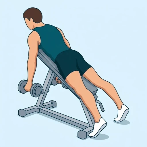 One-Arm Chest-Supported Row - Start position