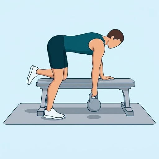 One-Arm Kettlebell Row - Start position