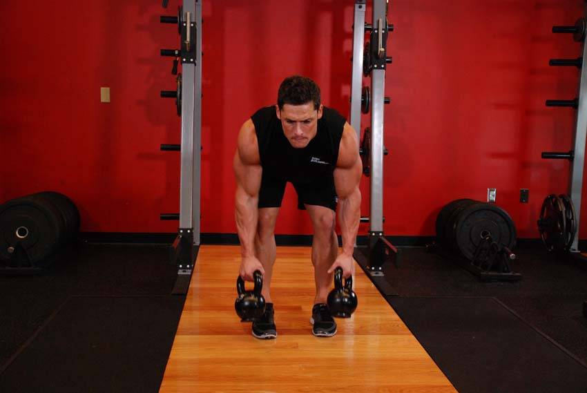 Two-Arm Kettlebell Row - Start position