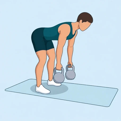 Two-Arm Kettlebell Row - Start position