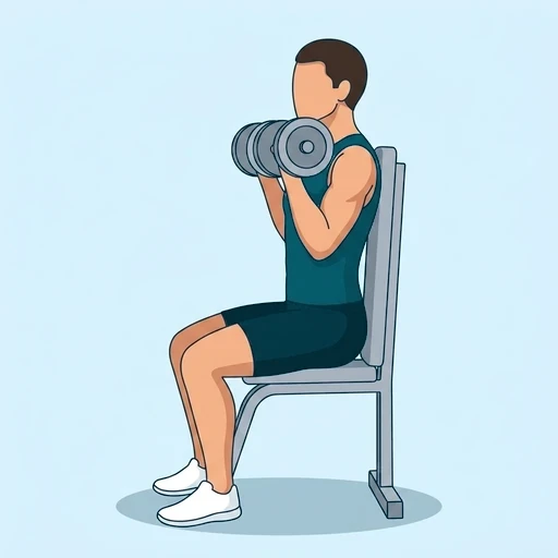 Seated Dumbbell Press - Start position