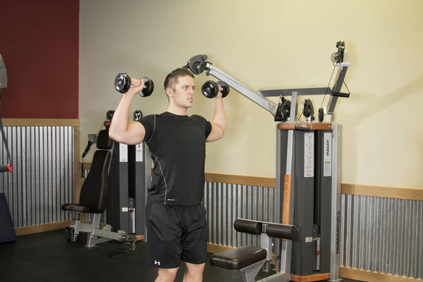 Standing Dumbbell Press - Start position