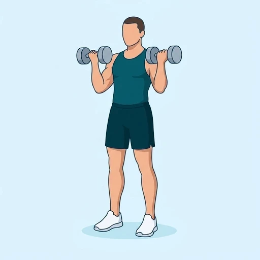 Standing Dumbbell Press - Start position