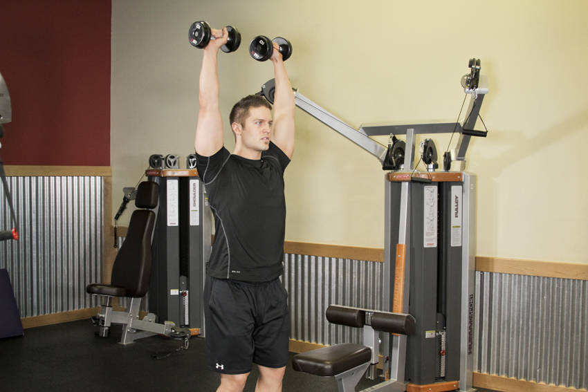 Standing Dumbbell Press - Finish position