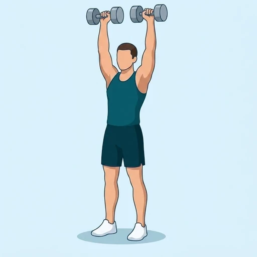 Standing Dumbbell Press - Finish position