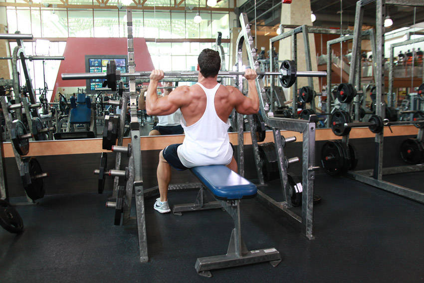 Seated Barbell Press - Start position