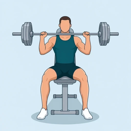 Seated Barbell Press - Start position