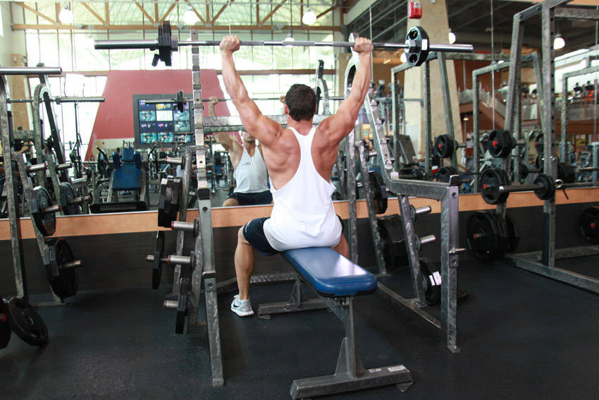Seated Barbell Press - Finish position