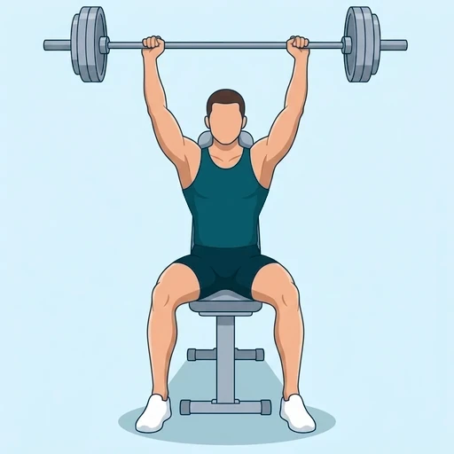 Seated Barbell Press - Finish position