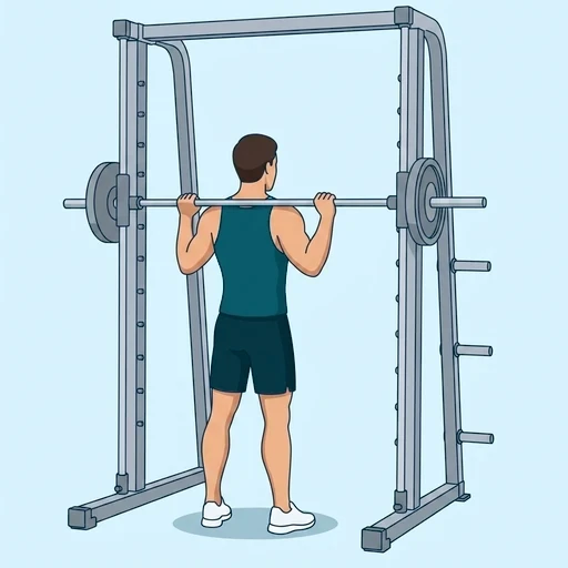 Smith Machine Shoulder Press - Start position