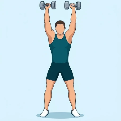 Dumbbell Push Press - Finish position
