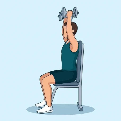 Seated Dumbbell Press - Finish position