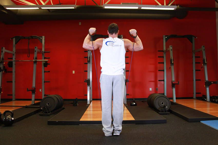 Band Overhead Press - Start position
